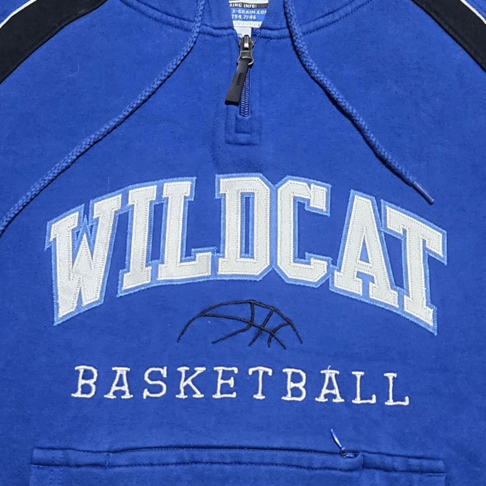 Kentucky Wildcat Basketball Hoodie Sweatshirt Mens Sz L Zippered Pocket NCAA